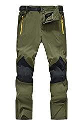 Men's Lightweight Hiking Pants Waterproof Ripstop Fleece Snow Ski Pants